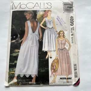 McCALL'S Sewing Pattern Dress Sleeveless Cottagecore Bodice Drop Waist 8 10 12